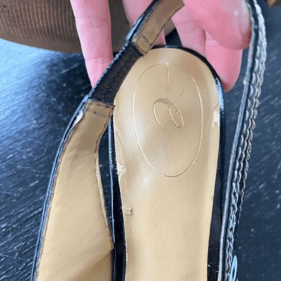 Y2K Easy Spirit Black Patent Slingback Block Heels Buckle 7.5 - Picture 7 of 9
